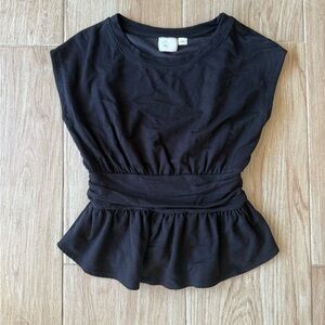 Anthropologie Sofia Buckled Top in Black